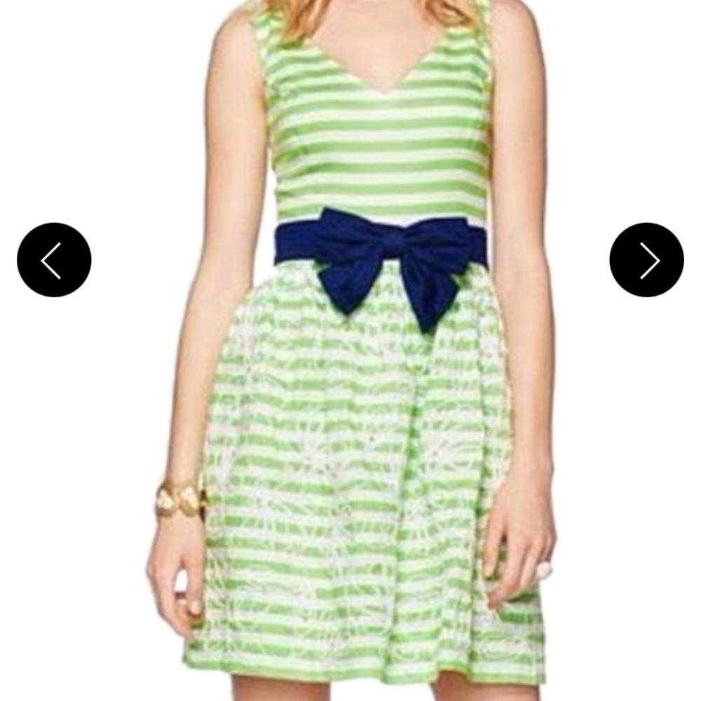 Lilly Pulitzer Green Roswell Resort Striped fit and flare dress